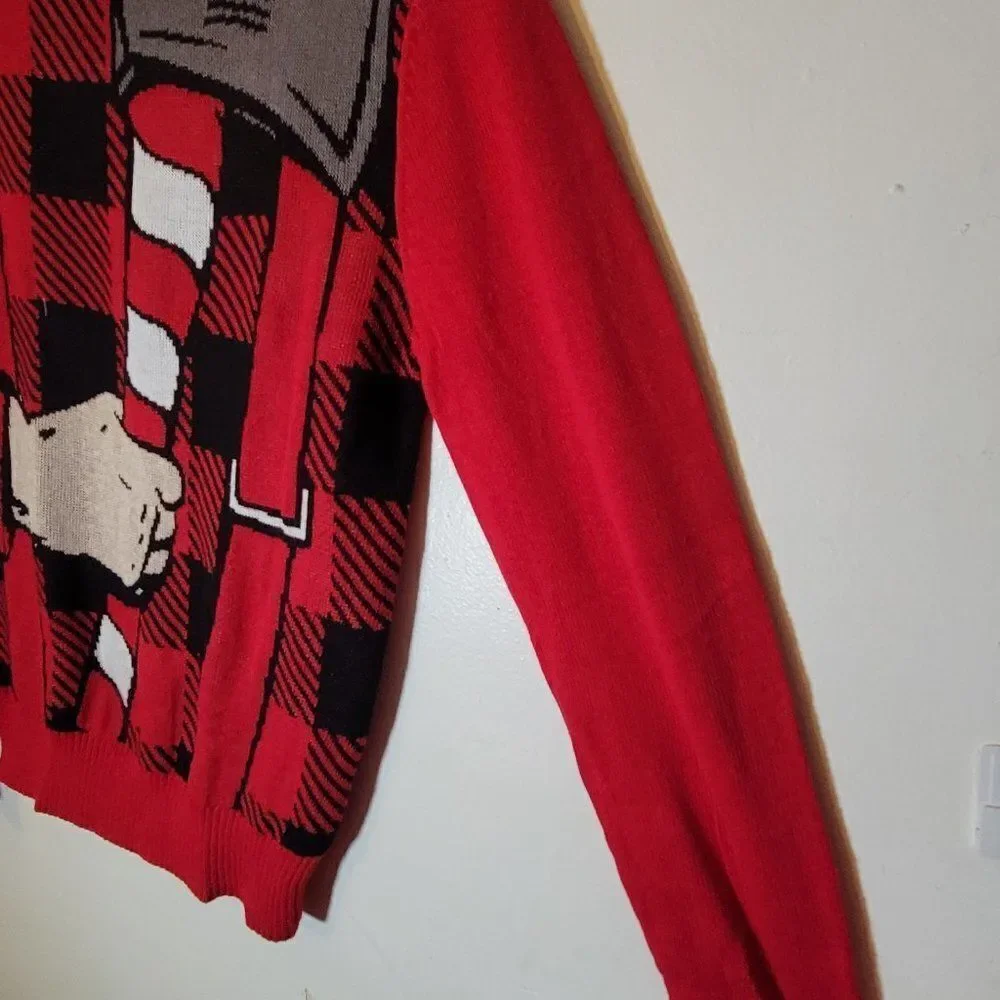 Hybrid Apparel Mens Red Holiday Ugly Christmas Turtleneck Pullover Sweater Small